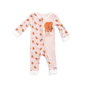 ERIC CARLE Pink Newborn Girls Brown Bear Book Pajama Coveralls